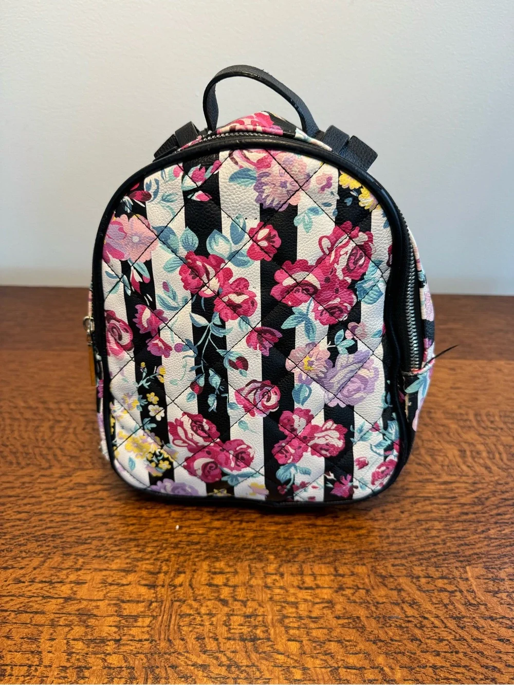 LUV Betsey by Betsey Johnson Quilted Floral Mini Backpack w/Callouts